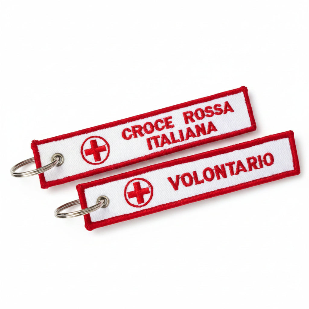 Portachiavi Ricamato Croce Rossa Italiana Volontario