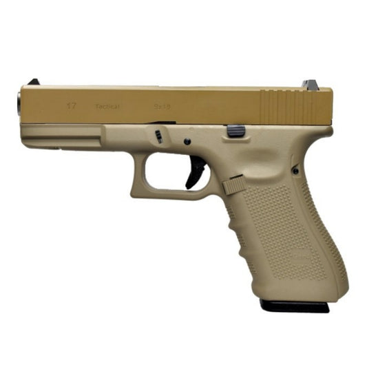 Kaasupistooli WE mod. Glock 17 Blowback metalliluistilla (w057B)