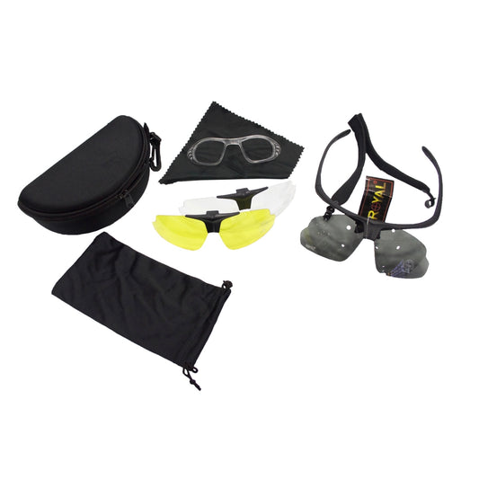 Set Occhiali da Tiro con 3 lenti intercambiabili e montatura per lenti da vista(6055B)