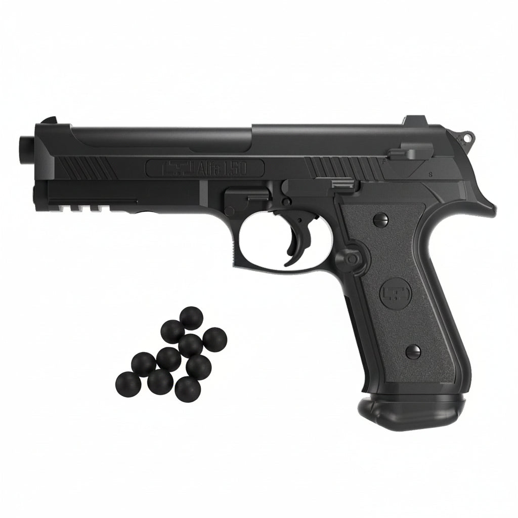 ALFA compressed air pistol caliber .50 with 7.5 J buckshot