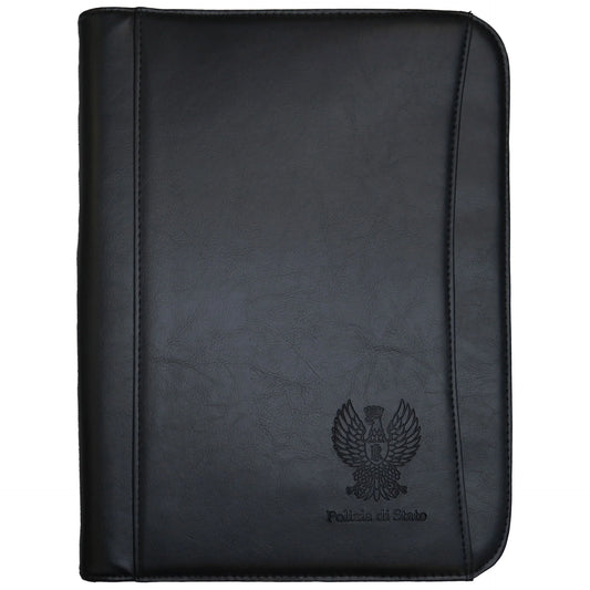 Cartella Polizia in Pelle con Zip