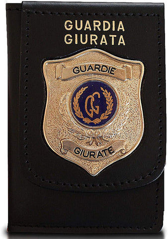 Portafogli Porta Placca e Tesserino Guardia Giurata Scudo Oro