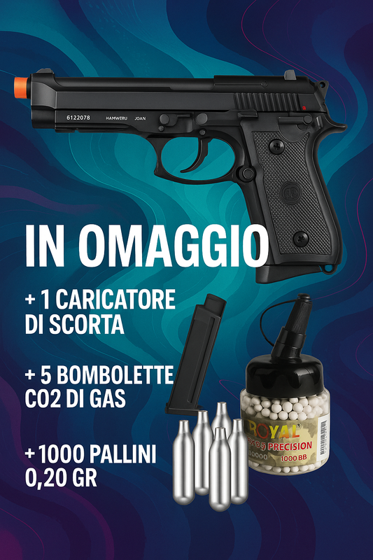 Pistola a Co2 mod. 92 TAURUS Scarrellante Full Metal