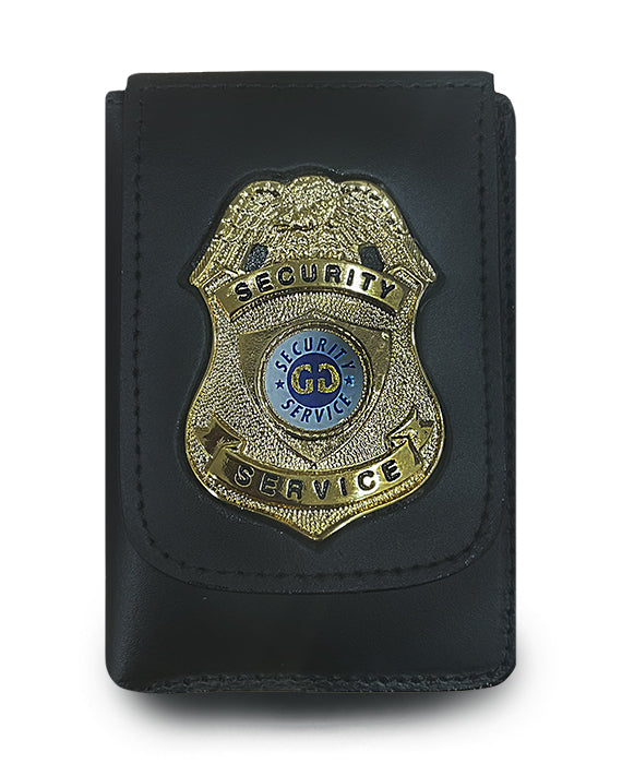 Gold Winged Security Guard Badge and Plaque Holder Wallet