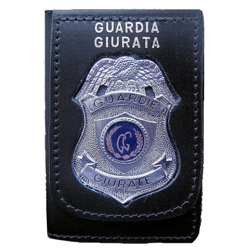 Portafogli Porta Placca e Tesserino Guardia Giurata Alato Argento