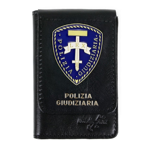 Portafogli Porta Placca e Tesserino Polizia Giudiziaria Blu