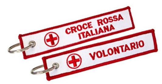 Portachiavi Ricamato Croce Rossa Italiana Volontario