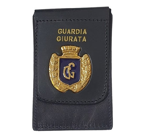 Portafogli Porta Placca e Tesserino Guardia Giurata Corona