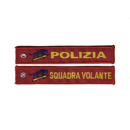 Portachiavi Ricamato Polizia Squadra Volante
