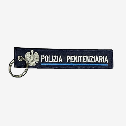 Portachiavi Ricamato Polizia Penitenziaria con Fiamma