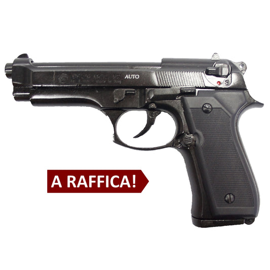 Pistola a salve 92 AUTO Nera a raffica - Mod. Beretta 9x21